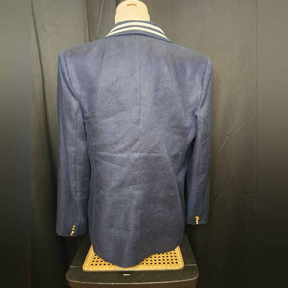 Nautical, blazer, jacket, linen, casual, classic, office, business casual, vacat - Picture 6 of 7